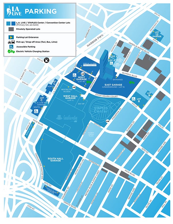 staples center parking map Parking L A Live staples center parking map