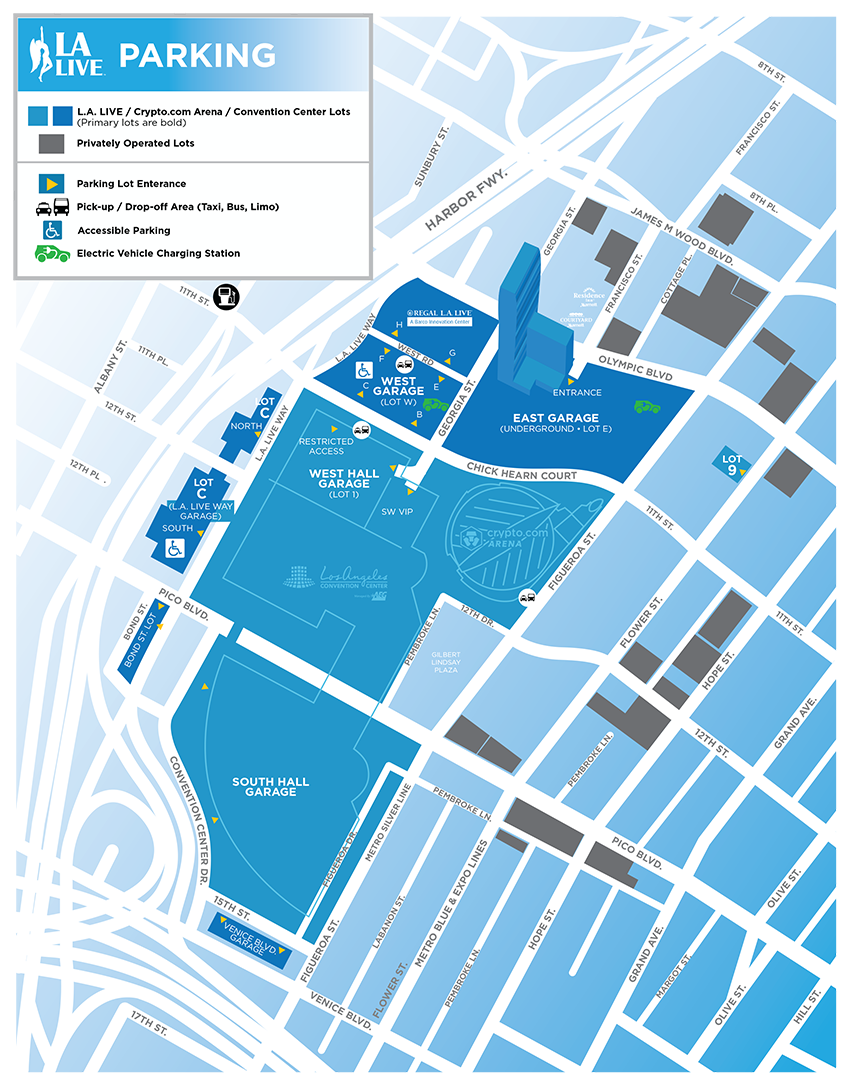 L.A. LIVE Parking Map